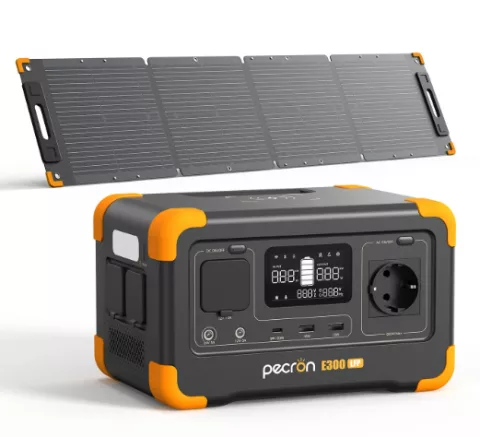 PECRON E300LFP POWER STATION WITH 100W SOLAR PANEL