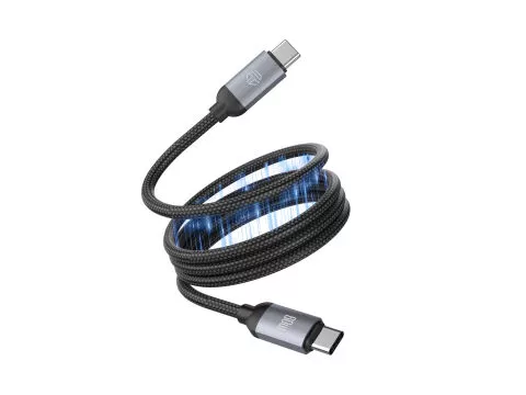 Techancy Magnetic Cable TB1802 USB-C to USB-C 1M 60W PD supports 30W charging and 480Mbps data transfer Black