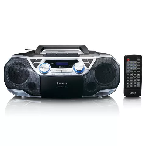 Lenco SCD-720SI Portable Boombox with DAB+/FM Radio, Bluetooth, CD, Cassette recorder  and USB player