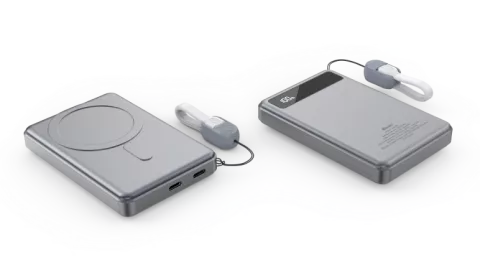 Qi2 Magnetic Semi-Solid Power Bank with Lanyard Cable