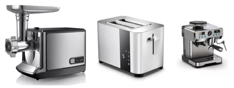 Toaster, espresso machine, meat grinder