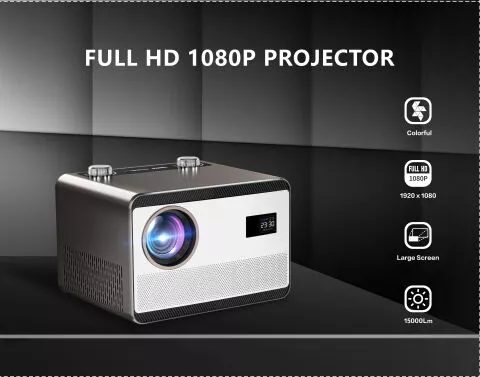 CHEERLUX FHD PROJECTOR WIFI BLUETOOTH BEAMER FOR HOME. MEETING ROOM, GAME ETC. ( C58 )