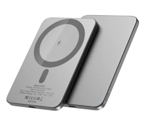 Ultra Slim 0.23"5.8mm 3350mAh Magnetic Wireless Charger, Fast Charging Magnetic Battery Pack