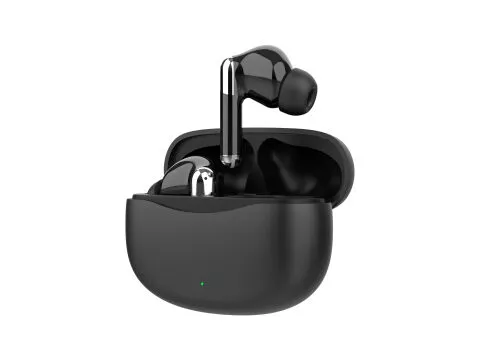 Techancy TWS Earbuds KP2712, Wireless 5.4 Bluetooth, Type-C Charging Port, 15m Range, 4h Talk/Music Time, 300mAh Charging Case, Black