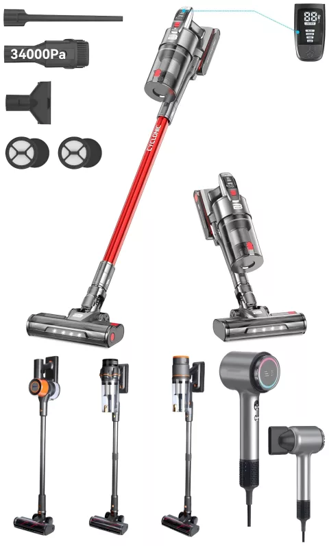 cordless vacuum cleaners with BLDC motors, BLDC motor hair dryers cordless air duster, vacuum cleaner attachments