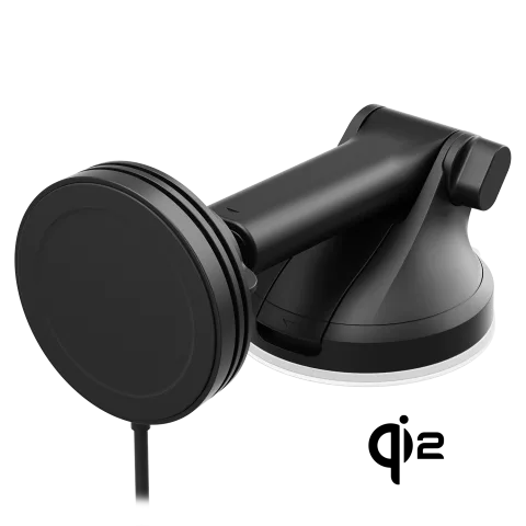 Velox Mini Qi2 Wireless Dash & Windshield Mount (Black)