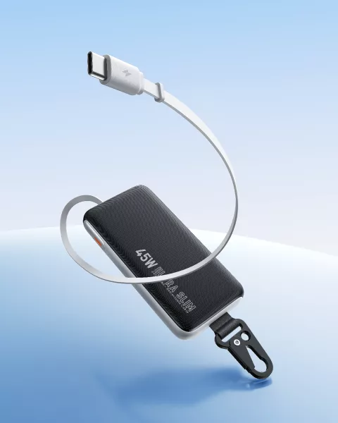 VEGER 20,000mAh PD3.0 45W Retractable Cable Power Bank