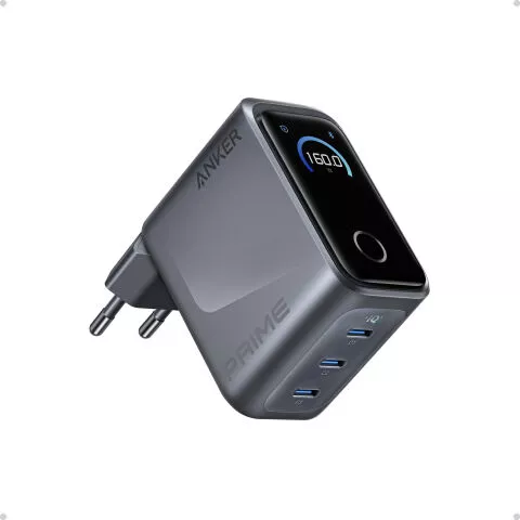 Anker Prime Charger (160W, 3 Ports, Smart Display)