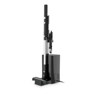 Vacuun cleaner with self-cleaning base