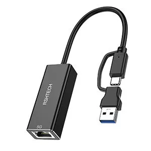 USB A+C to 5 Gbps Ethernet Adapter