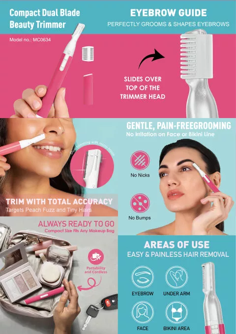 Compact Dual Blade Beauty Trimmer