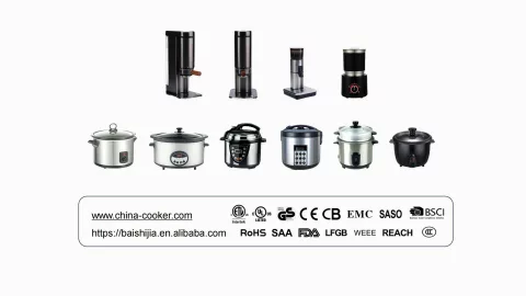 Rice cooker, Slow cooker, Coffee machine, Coffee grinder, Milk frother