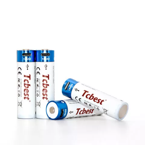Rechargeable 18650 Type-C batteries