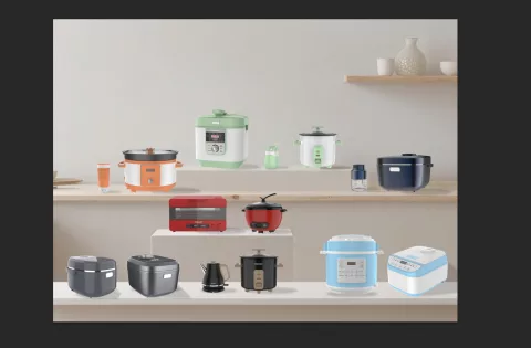 kitchen applian such as  electric rice cooker, multi-function cooker, IH cooker, pressure cooker, slow cooker, air fryer, electrical grill, etc.