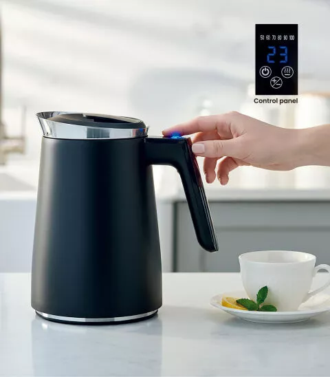 New Matte Texturing Design Digital Double Wall Kettle 