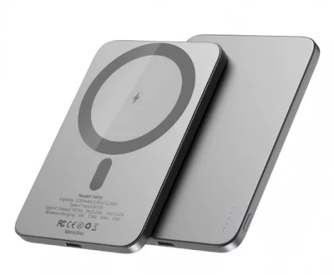 Ultra Slim 0.23"5.8mm 3350mAh Magnetic Wireless Charger, Fast Charging Magnetic