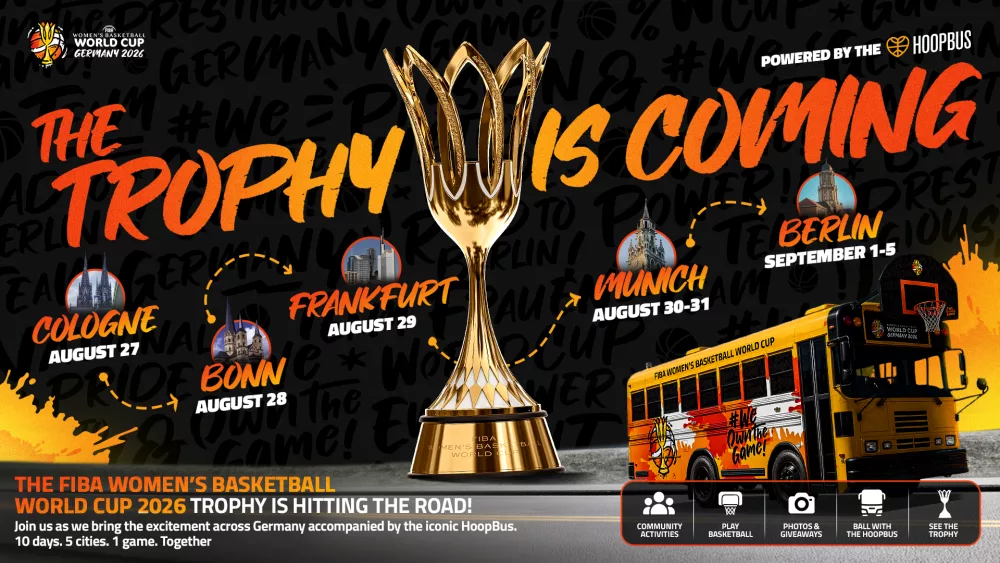 FIBA Women's Basketball World Cup 2026 Trophy Tour mit HoopBus bei der IFA Berlin 