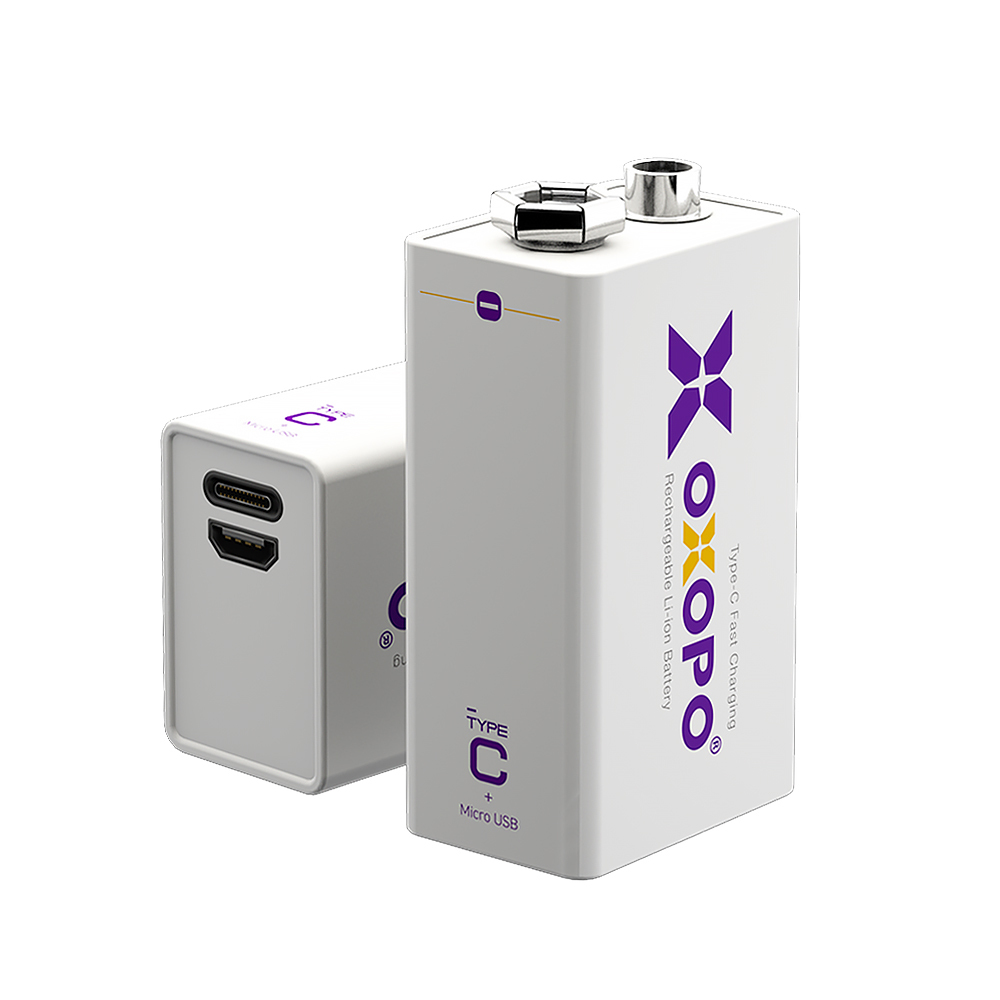OXOPO XC Series 9V II USB Type-C Li-Ion Rechargeable Battery