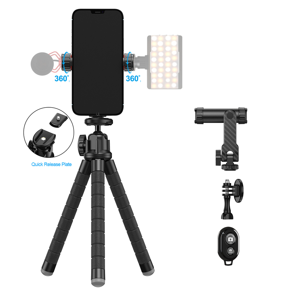 APEXEL Upgrade Octopus Tripod with 360 degree Rotation Phone Holder