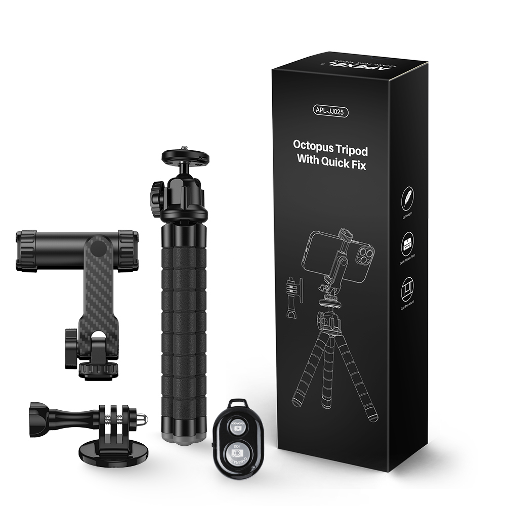 APEXEL Upgrade Octopus Tripod with 360 degree Rotation Phone Holder