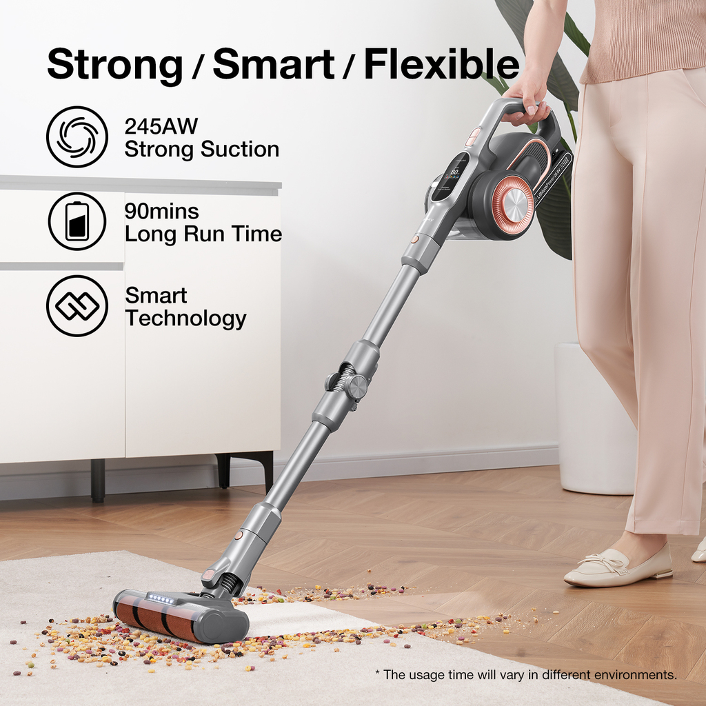 JIMMY Cordless vacuum cleaner 650W strong power smart vacuum cleaner for home cleaning