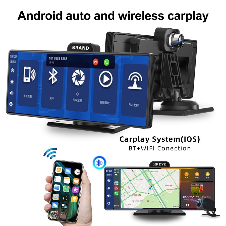 Portable Wireless Carplay Screen Video Recorder