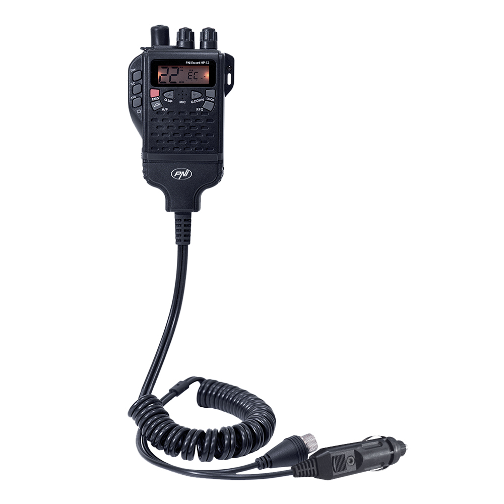 PNI CB radio Portable Escort HP 62, multi-standard, 4W, 12V, AM-FM, 5-level adjustable ASQ, 9-level RF Gain, Dual Watch, Scan, Lock