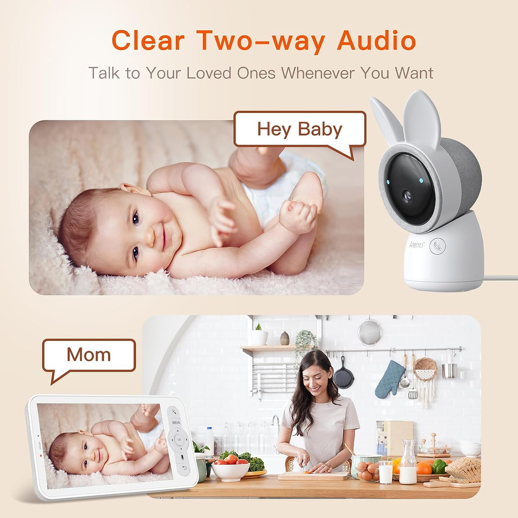 AInanny: 2K Wi-Fi Video Baby Monitor with LCD Screen