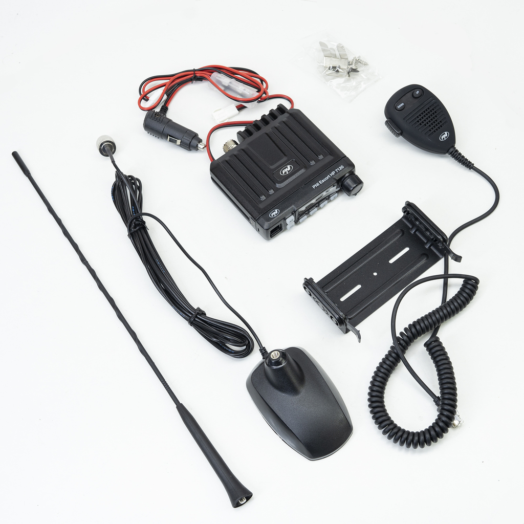 PNI Radio CB Escort HP 7120 ASQ, RF Gain, 4W, 12V and CB Extra 48 antenna with magnet included, 45cm, SWR 1.0