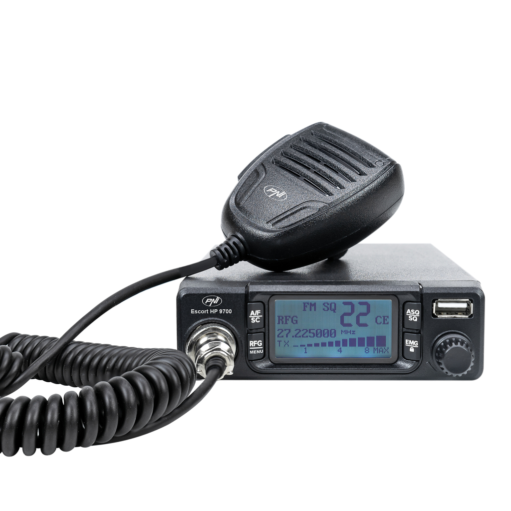 CB Radio PNI Escort HP 9700 USB, ANC, ASQ, 12V / 24V power supply, cigarette lighter plug included