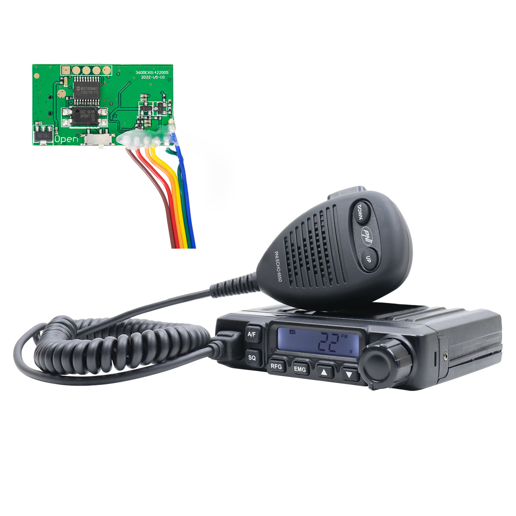 PNI Escort HP 6550 Radio CB with PNI ECH01 installed, multistandard, 4W, AM-FM, 12V, ASQ, with echo mode