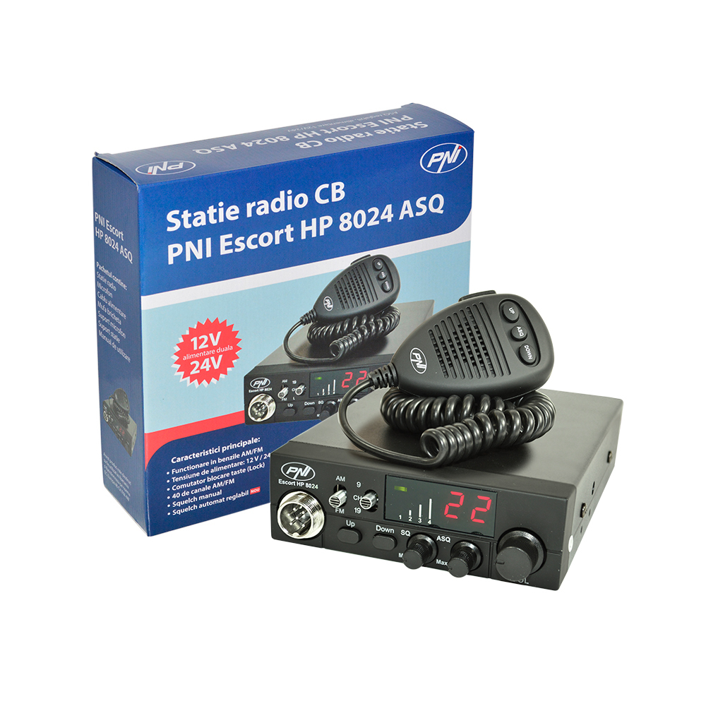 CB Radio PNI Escort HP 8024 adjustable ASQ, 12V - 24V, 4W AM/FM