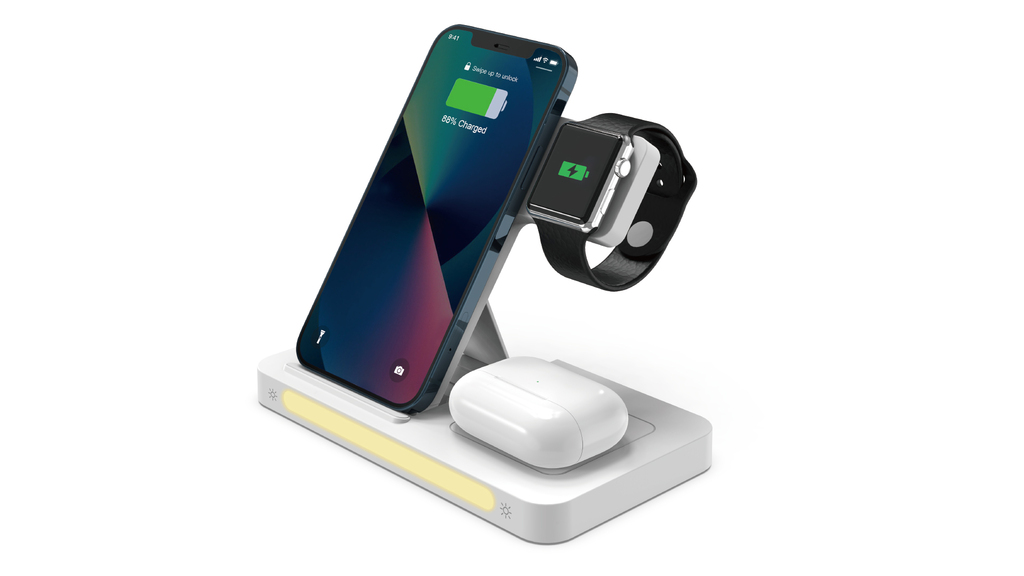 M1026Q  3IN1 Foldable Wireless charger with touch nightlight