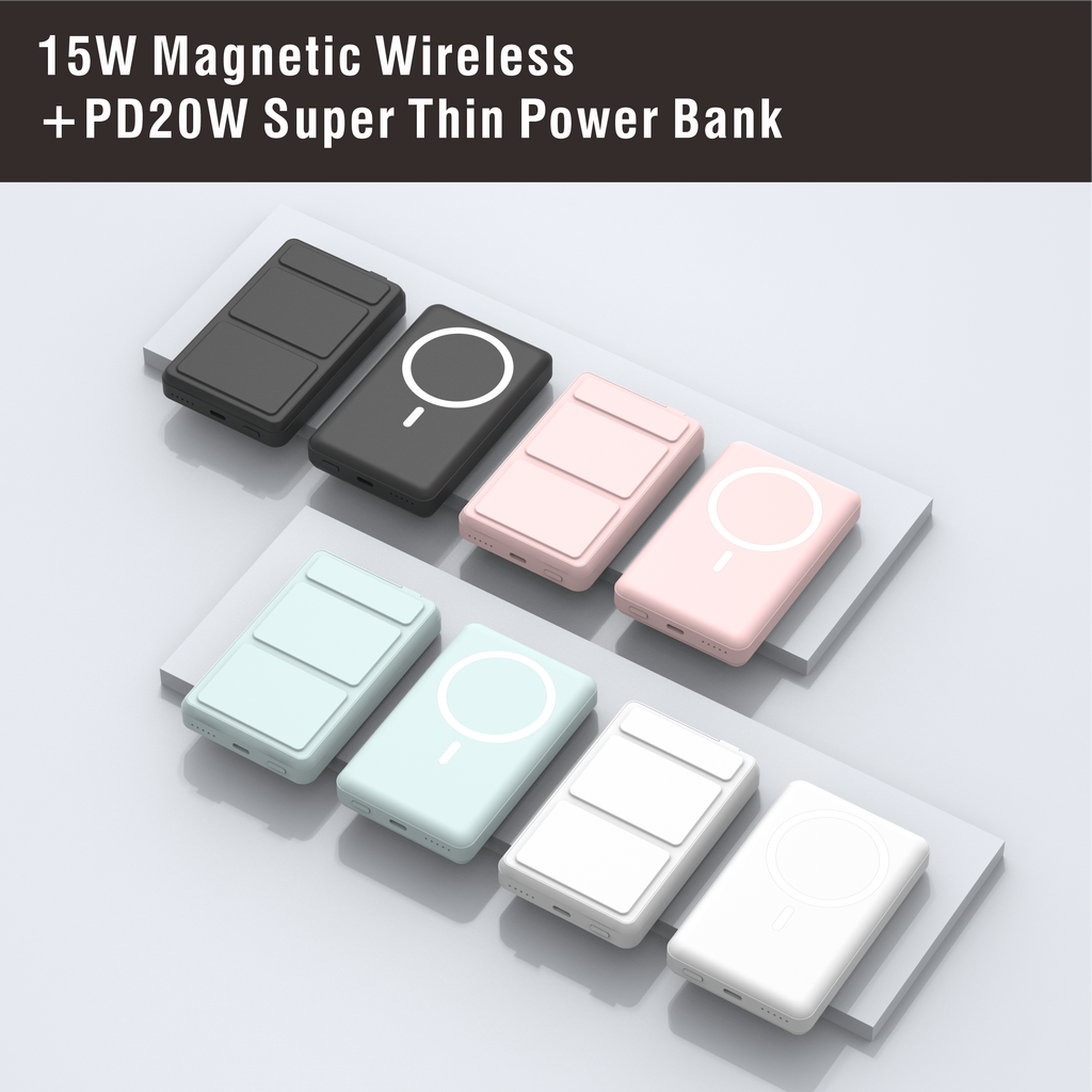 A20 - 10000mAh magnetic quick wireless charging 15W power bank with stand