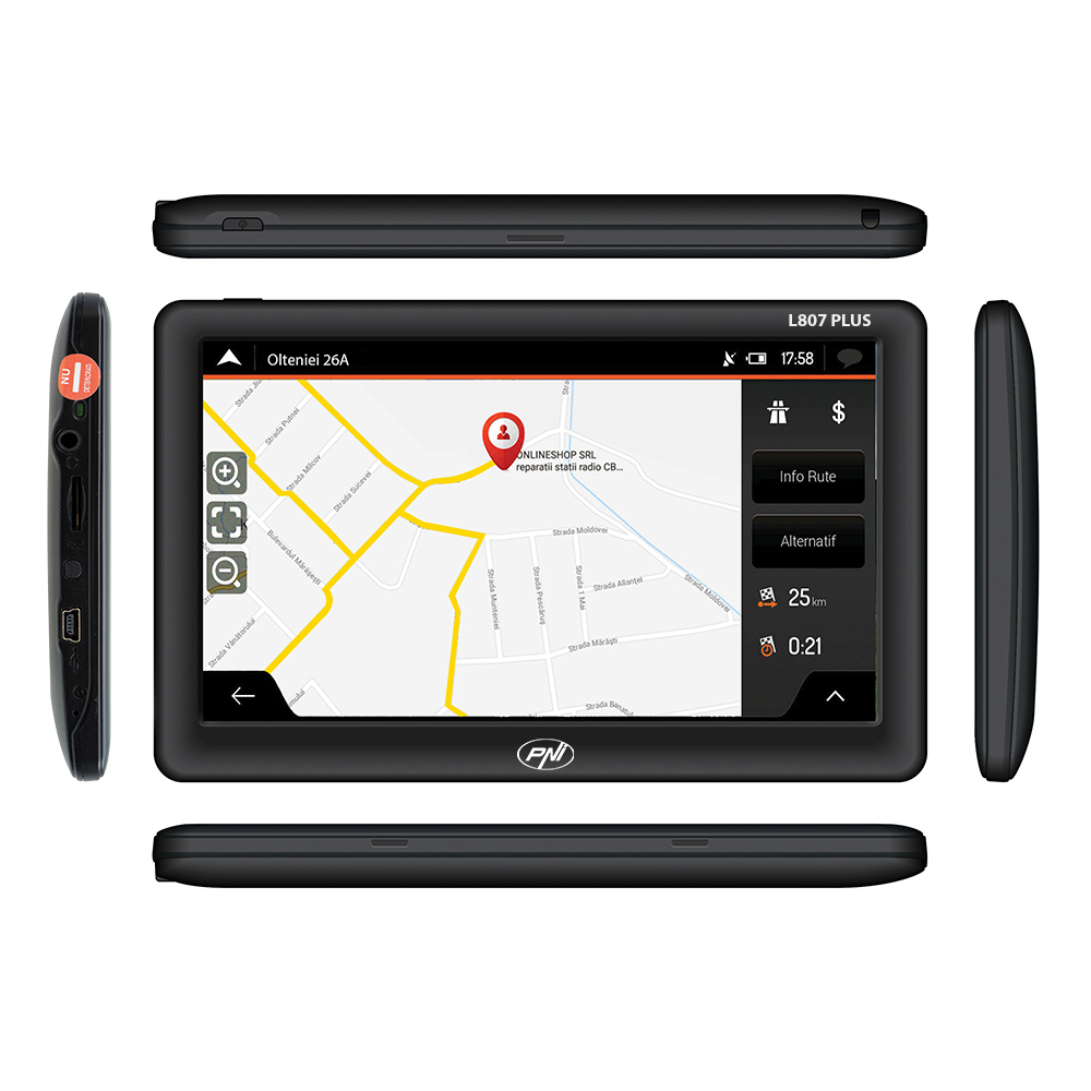 GPS Navigation System PNI L807 PLUS 7 inch screen, 800 MHz, 256MB DDR, 8GB internal memory, FM transmitter