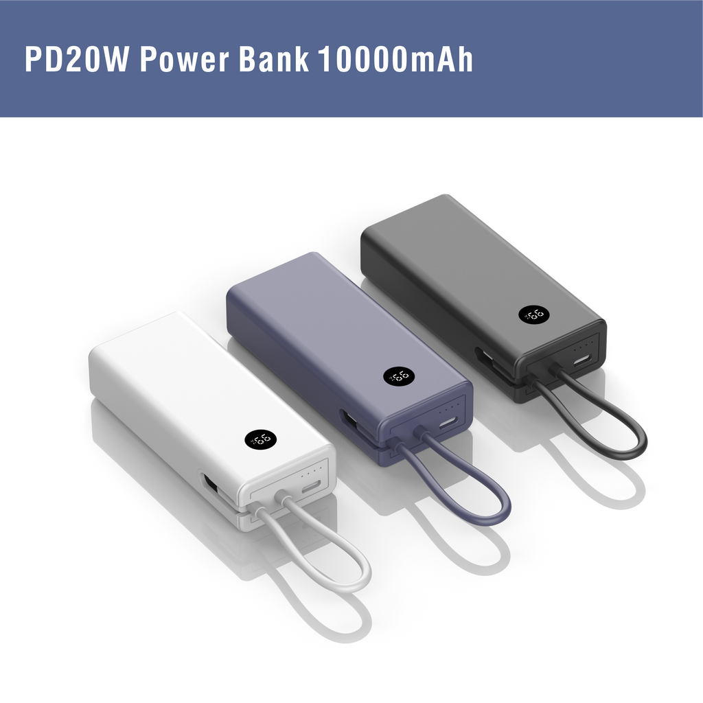 A17 - 10000mAh fast charge 20W power bank with cable