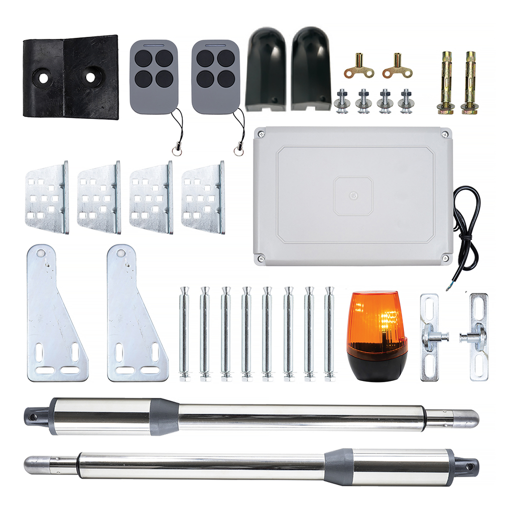 PNI MAB300LR Swing Automation kit, with 2 40W Motors, Remote Control Panel, photocells and lamp, Length 2 x 2.5m max, gate Weight 200Kg