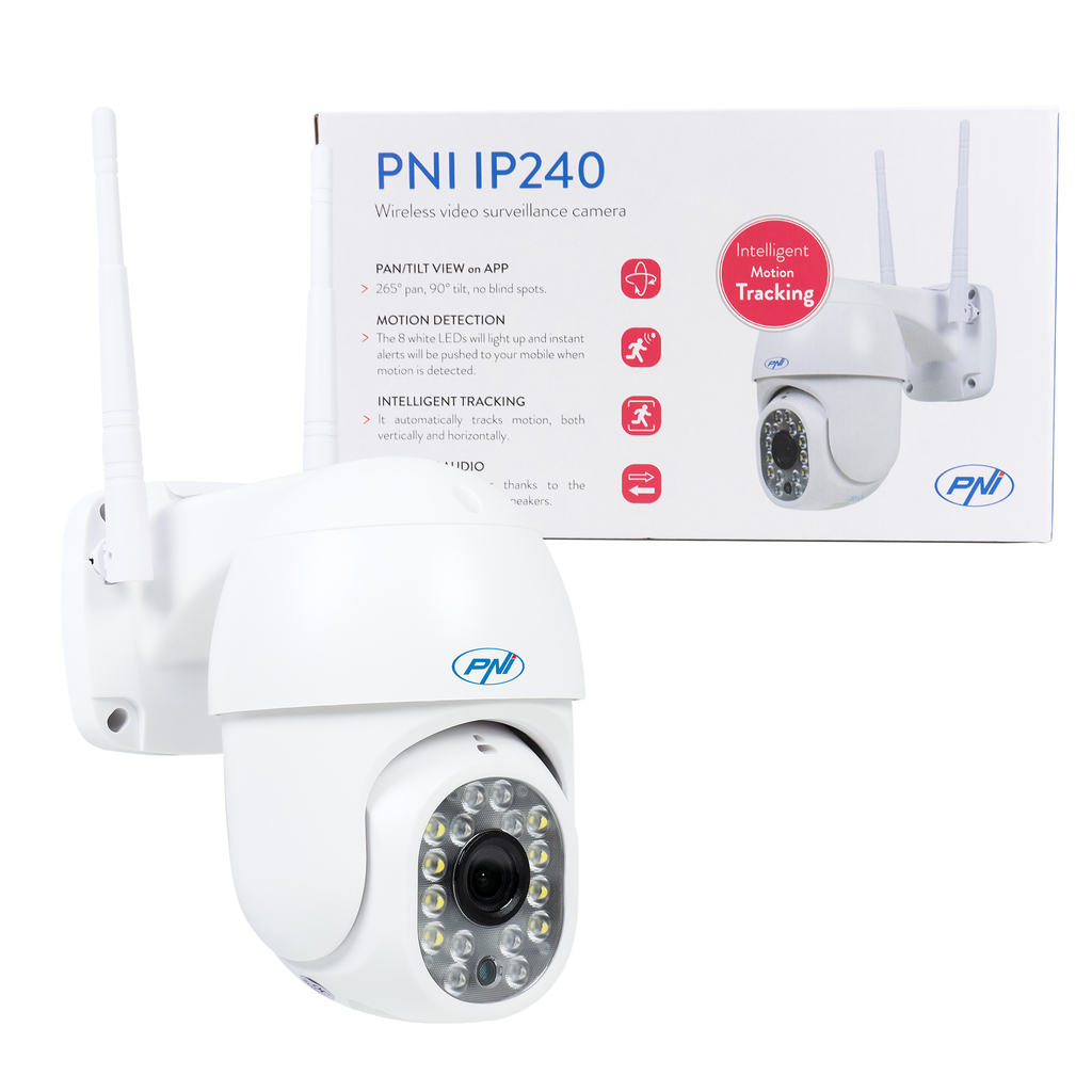 CCTV Wireless video surveillance camera PNI IP240 WiFi PTZ 1080p Digital zoom microSD slot Night Vision 10m Motion detection alarm