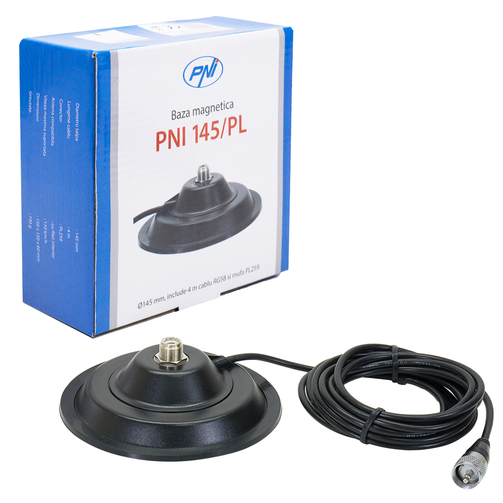 Magnetic base PNI 145 / PL 145mm contains 4m cable and PL259 socket