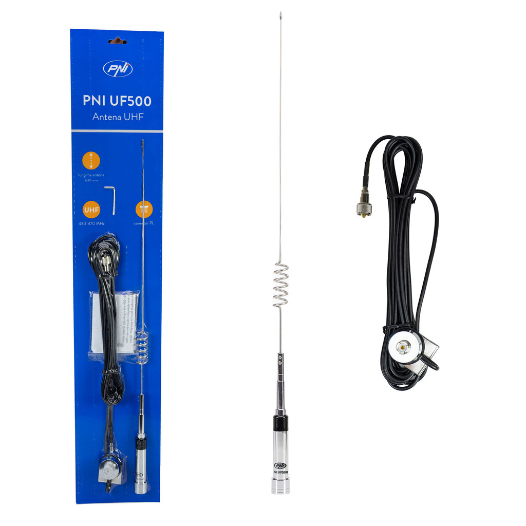 UHF Antenna PNI UF500, 63 cm, 430-470 MHz, with Cable PNI T941