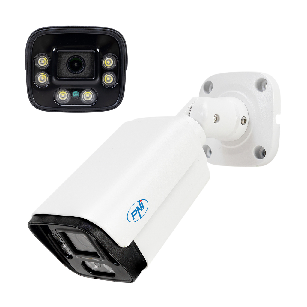 PNI IP125 video surveillance camera with IP CCTV, 5MP, H.265, ONVIF, outdoor and indoor IP66, human detection, motion detection