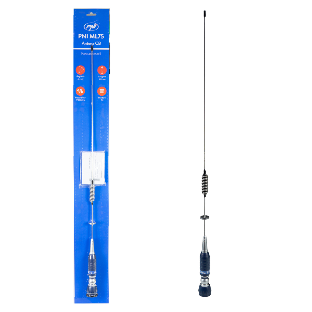 CB antenna PNI ML75, length 75cm, 26-28MHz, 300W, foldable, without accessories