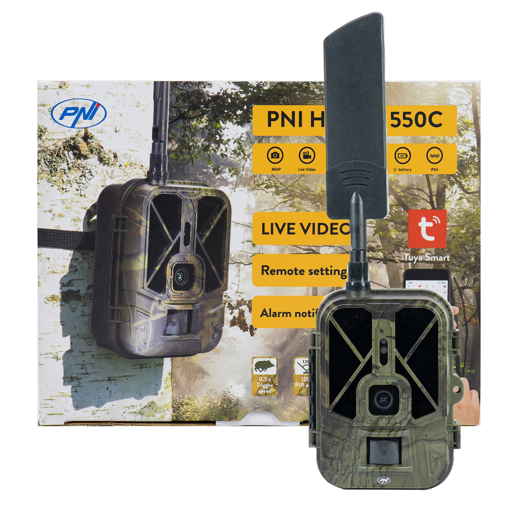 Hunting camera PNI Hunting 550C Internet 4G LTE, live access through the Tuya application