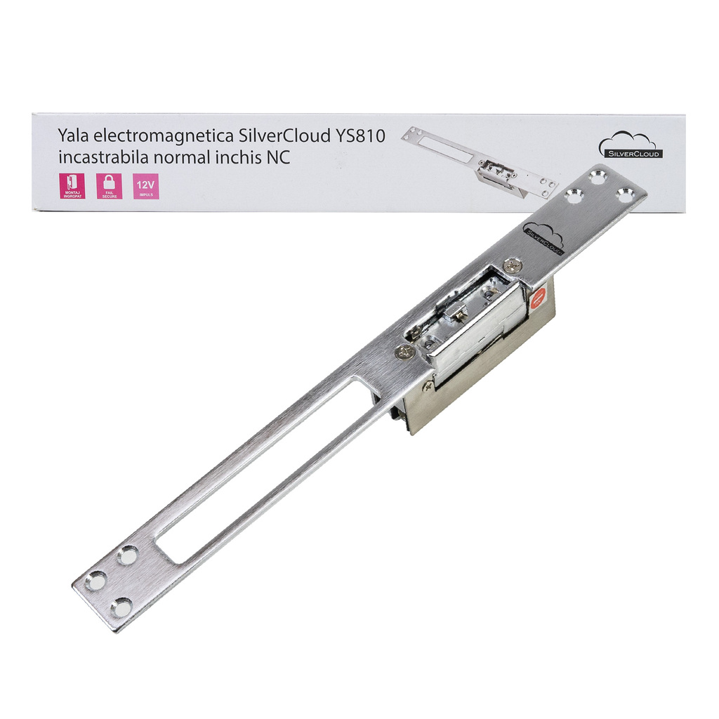 SilverCloud YS810 rechargeable electromagnetic door lock, Fail Secure NO