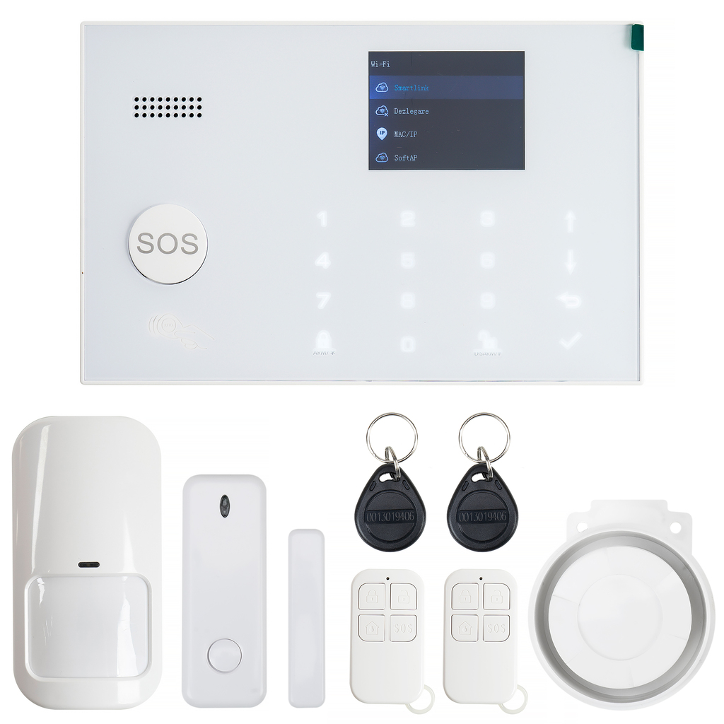 PNI SafeHome PT700 WiFi GSM 4G wireless alarm system with monitoring and alert via Internet, SMS, voice call, Tuya Smart mobile application, integration in scenarios and smart automation with other compatible products Tuya, Alexa and Google Assistant