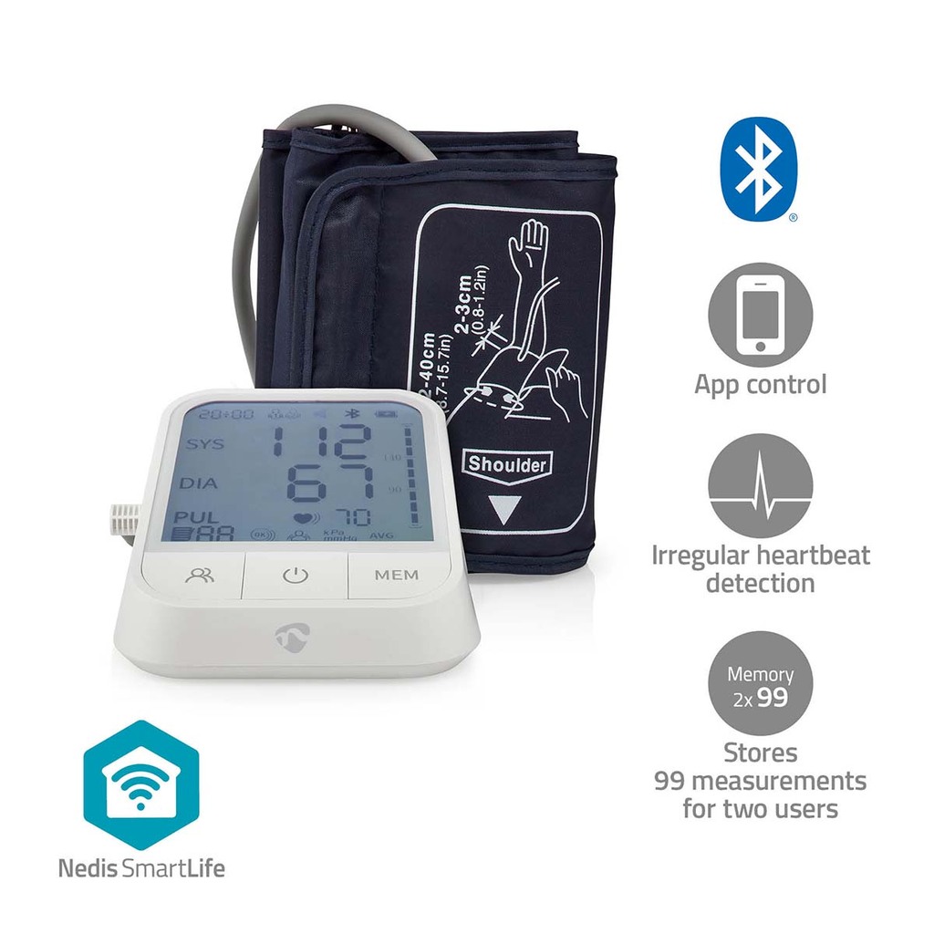 Nedis Smart Bluetooth Blood Pressure Monitor BTHBP10WT