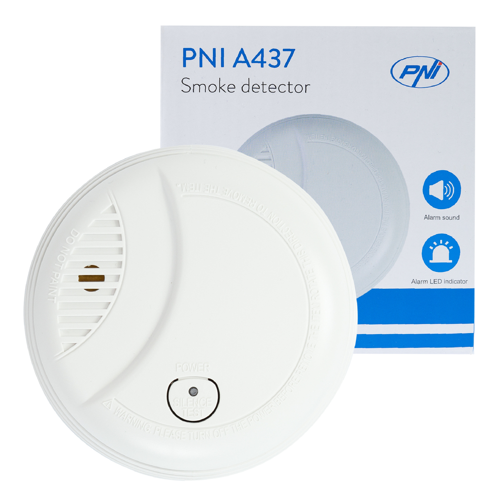 Smoke sensor PNI A437 standalone sound and light alarm