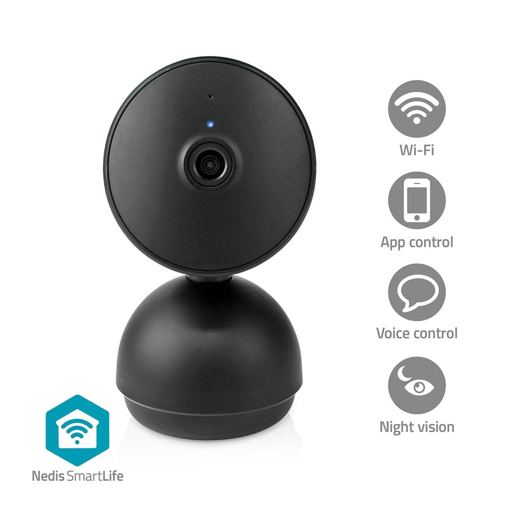 Nedis Smart Wi-Fi Pan & Tilt Indoor Camera WIFICI22CBK