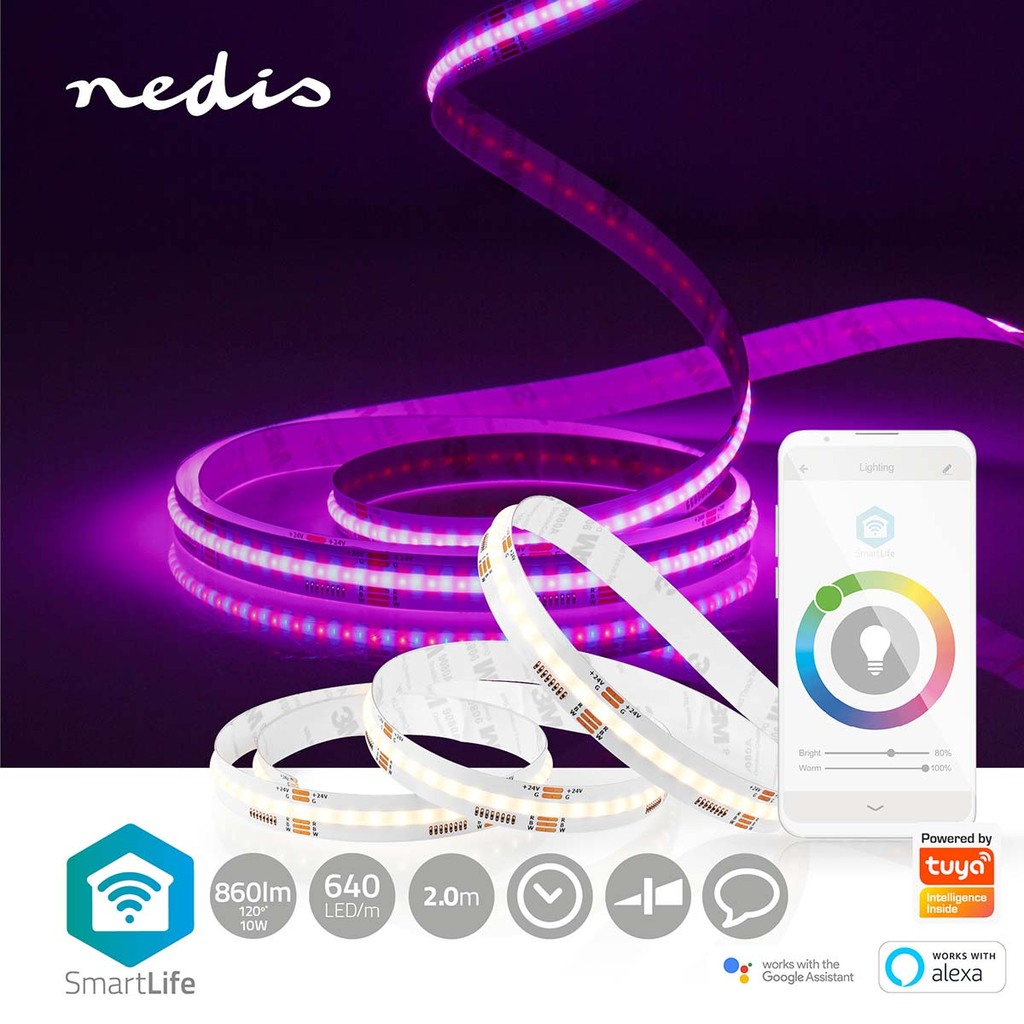 Nedis Smart Wi-Fi COB LED Strip WIFILSC20CRGB