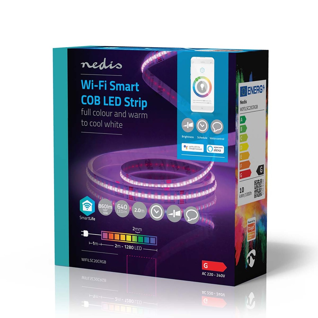 Nedis Smart Wi-Fi COB LED Strip WIFILSC20CRGB